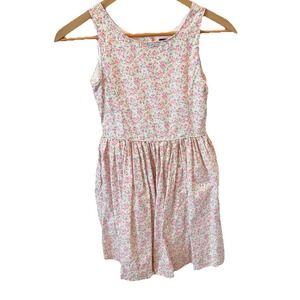 Polo Ralph Lauren Girls Size 10 Pink Floral Cotton Poplin Dress Sleeveless